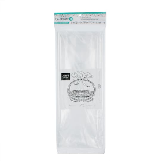 24 Pack: Jumbo Clear Basket Gift Bag by Celebrate It™